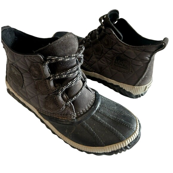 Sorel Out N About Womens Boots 6.5 Gray Quilted Duck Waterproof Ankle Booties - Picture 3 of 11